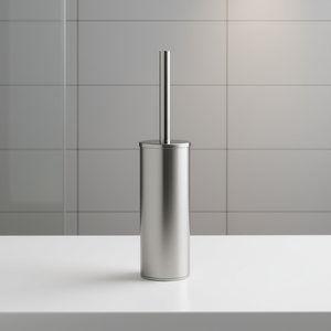 Freestanding FUJI Silver Brushed FJ33 38 Gedy Toilet <b>Brush</b> Holder (8.3x37cm) - Product Image 3