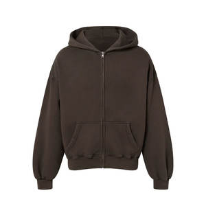 Nouveau sweat à capuche pour homme en molleton français avec fermeture éclair sur le devant, logo, coupe ample, écologique, 100% coton, pour l'hiver - Product Image 5