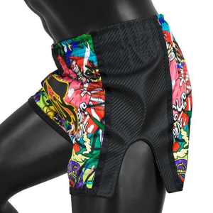 Meilleur fournisseur Nouveauté Shorts de boxe sur mesure imprimés par sublimation extensibles respirants à séchage rapide avec logo frontal - Product Image 3