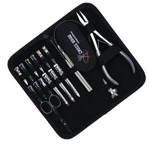 Kit d'application d'extensions capillaires professionnel avec pince à micro-perles plates, boucle de tirage de fil, enfileur, crochet, anneau de séparation et pinces - Product Image 1