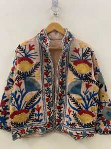 Veste courte en velours Suzani, veste brodée Suzani indienne, tenue de Thanksgiving, veste ethnique, veste bomber - Product Image 4