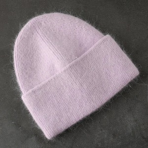 2024 Angora tricot hiver chapeau pour femmes lapin fourrure moelleux tricoté bonnets corée luxe Bonnet femme doux chaud Skullies bonnets - Product Image 2