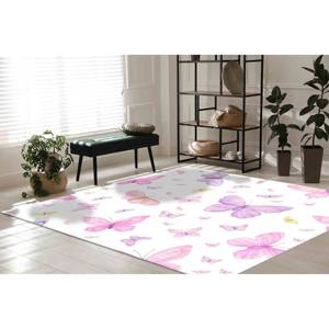 Alfombra con diseño de mariposas, alfombra moderna, alfombra con estampado animal, alfombra pequeña, alfombra delgada, alfombra de chenilla - Product Image 3