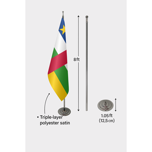 Custom 3x5ft Nylon <b>Flag</b> with Digital Printing Custom Logo Aluminum <b>Pole</b> Official Indoor <b>Flag</b> of the Central African Republic - Product Image 6