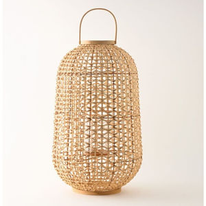 Lanterne en rotin vintage, porte-bougie tissé, décoration de table et lanterne suspendue de style campagnard naturel, décoration intérieure - Product Image 2