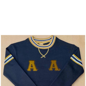 Sudadera Azul Alpha PHI ALPHA 2026 con Cuello Redondo de Felpa, Ribete Dorado en los Puños y Dobladillo - Product Image 3