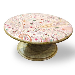 Decoración de fiestas de Año Nuevo, soporte de pastel de madera para decoración de vajilla de Hotel, soporte de Metal para servir pasteles - Product Image 6