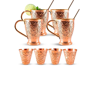 Tazas de Cobre 100% Sostenibles para Cerveza de Jengibre y Moscow Mule, Uso en Campamentos, Exportador de la India - Product Image 1