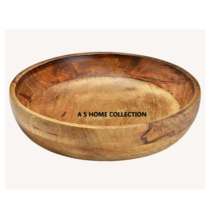 Poignée de conception de visage de renne en métal Bol de service en bois Forme ronde Excellente qualité Bol élégant classique fait à la main - Product Image 2