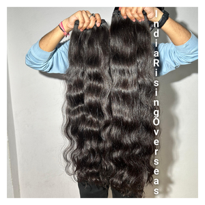 100% ต่อผมแบบคลื่นธรรมชาติทอสองชั้นเครื่องสำหรับผู้บริจาคคนอินเดีย - Product Image 1