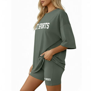 Conjunto de Shorts Deportivos para Mujer, Diseño 2026, 100% Algodón, por Encima de la Rodilla, Color Liso, Casual, para Fitness, Correr, Trotar, Transpirable, de Secado Rápido - Product Image 3