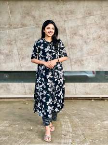 Pantalón Kurti de algodón con estampado Floral tradicional para mujer, nuevo diseño de impresión Digital para ropa de oficina regular, Exportación de bolsillo lateral - Product Image 5