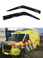 GCS Mercedes-Benz W907 Sprinter 2019-ON Pare-soleil de fenêtre 4 pièces, déflecteur de vent BZ936 en plastique acrylique, double adhésif 3M
