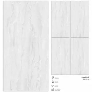 24x48 Polished Porcelain Tiles in END_AEGEAN GREY Glossy Finish with Water Absorption of Less than 0.5% in Light and Dark Colors