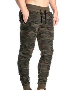 Vente en gros de pantalons de jogging pour hommes broderie personnalisée logo pantalon de camouflage personnalisé revers ouvert pantalon de jogging slimfit - Product Image 3