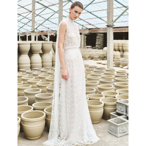 Trendy <b>Women</b> Elegant <b>Dress</b> ZUKA LACE EFFECT Scarf <b>LONG</b> <b>DRESS</b> Sleeveless Fashion Apparel Custom Label And Logo - Product Image 4