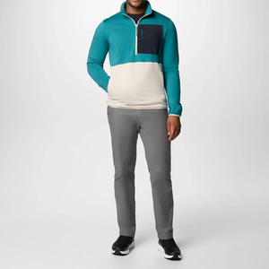 2026 hommes chaud Polyester demi-fermeture éclair pull veste Colorblock sweat avec poche poitrine hiver Fitness OEM vente en gros - Product Image 4