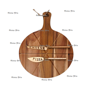 Planche à découper à fromage en bois faite à la main dernière conception planche à fromage de forme ronde du fabricant dans les arts à la maison - Product Image 3