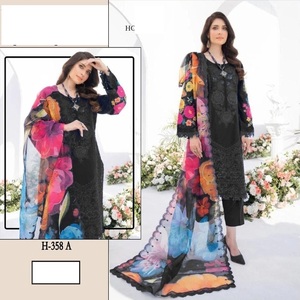 DISEÑADOR PESADO ALGODÓN CÉSPED ESTAMPADO TRAJES BORDADOS PAKISTANI ESTILO INDIO ROPA ÉTNICA NUEVOS DISEÑOS ISLÁMICO MUJER VERANO - Product Image 1
