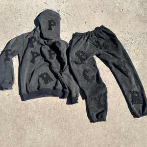 Custom Manufacturer Sun Faded Distressed Embroidery Zipper Streetwear Acid Wash Men Zip up Heavyweight <b>Rhinestone</b> Hoodie - Product Image 4