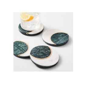 Sous-verre en marbre fait à la main vente chaude/pour support en cuivre en forme d'hexagone thé et café usage décoratif prix bon marché - Product Image 6