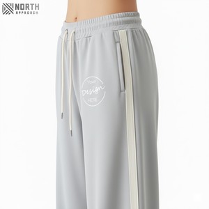 Vintage Pants Jogger Cotton Stone Washed Baggy Flare Sweat Pants Faded Acid Wash Wide Leg <b>Stripe</b> Sweatpants Men Winter Trousers - Product Image 5