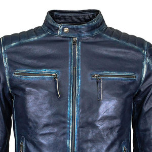 Dernière conception de vestes pour hommes confortables 2025 veste en cuir à col montant de haute qualité pour hommes avec manches complètes - Product Image 5