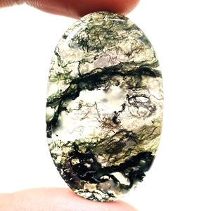 Collier pendentif en agate mousse polie de qualité supérieure, cabochon naturel, accessoires de bijoux, cadeau pour elle - Product Image 3