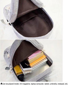 Unisex Striped Polyester Waterproof Fashion <b>Backpack</b> <b>Large</b> Capacity for School or Travel Made in Vietnam - Product Image 2