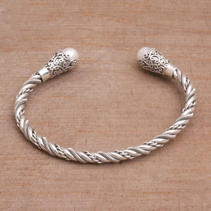 Brazalete de perlas cultivadas blancas, venta al por mayor, precio a granel, joyería, joyería de moda de Plata de Ley 925 para ella - Product Image 6