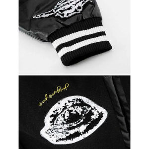 Chaqueta Bomber Universitaria para Hombre, con Parches de Chenilla Personalizados, Diseño Universitario, Cálida, de Tela Larga, Corte Holgado - Product Image 3