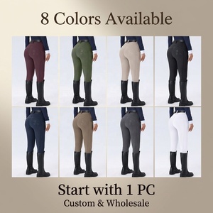 Pantalon d'équitation pour femmes avec grip en silicone intégral et poches, culotte d'équitation à séchage rapide et coupe ajustée pour toutes les cavalières - Product Image 2