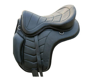 Silla de Montar Inglesa Freemax Softy de Cuero Negro Acolchado de Alta Calidad, Integrada, ASHMIRA EQUESTRIAN, Tamaños Personalizados, Hecha a Mano, para Carreras de Caballos - Product Image 1