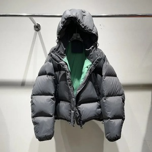 Snow Echo Veste courte en duvet pour femme Style coréen Sensibilité Plume de canard blanc Couleur bloquant Veste Puffer Manteau d'hiver - Product Image 2