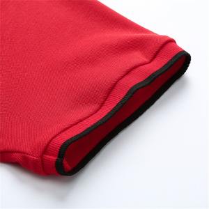 Venta al por mayor de alta calidad de verano de los hombres de encargo de moda Casual Polo camisetas rojo teñido negro manga límite - Product Image 3