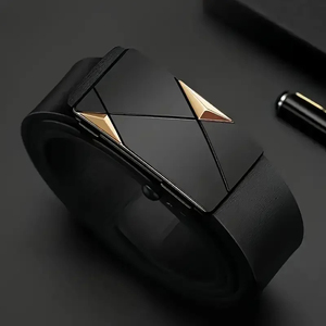 Ceinture élégante en cuir PU pour hommes-Ceintures de mode pour la vie quotidienne, les loisirs, les fêtes, les festivals, le travail et les affaires Boucle automatique - Product Image 3