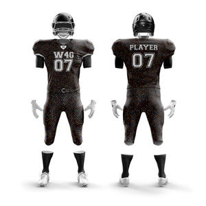 Ensemble de maillots et shorts de football américain pour hommes adultes personnalisés, 100% polyester, antibactérien, séchage rapide, respirant, grande taille, anti-UV - Product Image 1