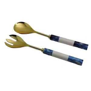 Nouveau design en résine de haute qualité et acier inoxydable avec serveur à salade plaqué argent - Product Image 4