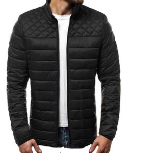 Abrigo deportivo de invierno para hombre, chaqueta acolchada transpirable a prueba de viento con cremallera, ropa de calle informal de Color sólido para uso en exteriores - Product Image 1