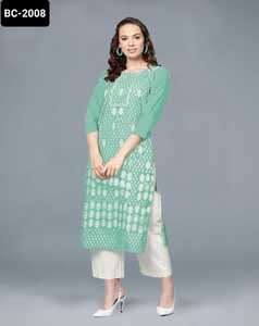 Estilo indio y pakistaní Precio bajo Besy Quality Kurtis para mujeres Diseñador Wndian Plazzo Girls Vestido tradicional indio - Product Image 2