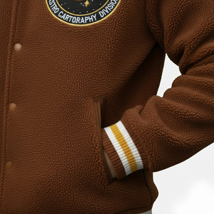 Chaqueta Universitaria de Forro Polar de Alta Calidad para Hombre, Chaqueta de Invierno con Logotipo Personalizado, Bordado de Chenilla, Estilo Letterman de Béisbol - Product Image 5