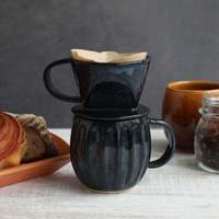 Mug à café en céramique Asayu Japon, bleu marine foncé, fabriqué au Japon, 265g, Made in Japan
