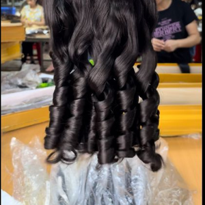 Vietnam Vierge Remy Armure Cheveux 100% Cheveux Humains Super Double Dessiné Bouclés et Ondulés avec Style de Vague Naturelle de Haute Qualité - Product Image 5