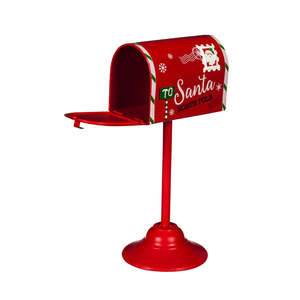 Christmas metal mailbox custom festive winter decorative mailbox outdoor garden feature elegant seasonal accent premium artisan - Product Image 3