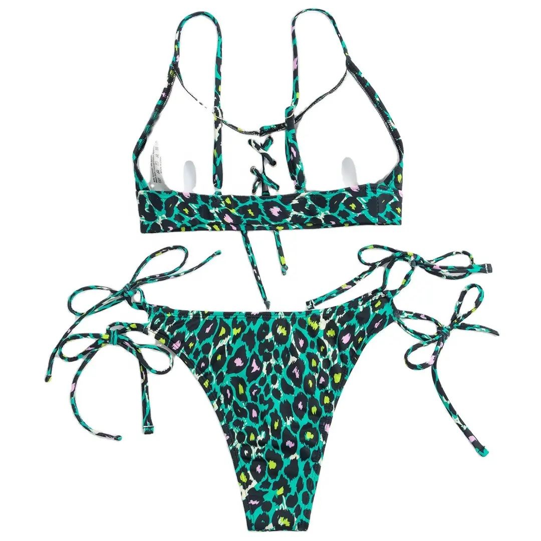 New Women Sexy Large Size Two Piece Floral Print Bikini Set 2023 Female Splicing Swimwear Summer Brazilian Swimsuit