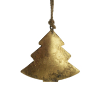 Cloche étoile en métal décoration intérieure et extérieure étoile dorée cloche suspendue décoration de fête et de fête ornement de Noël