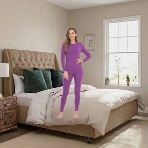 Trajes térmicos de algodón 100% para mujer Estampado transpirable y sin costuras para invierno - Product Image 3