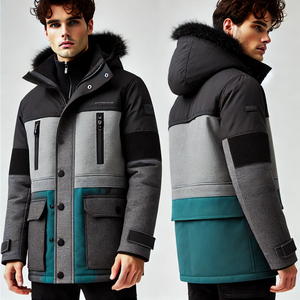 Parka de invierno para hombre de alta calidad, chaqueta impermeable gruesa y cálida con decoración de piel, ropa de abrigo informal, abrigo largo medio - Product Image 1