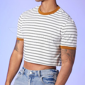 T-shirt de culture sur mesure de conception unique pour les hommes nouveauté t-shirts de culture à séchage rapide de grande taille - Product Image 4