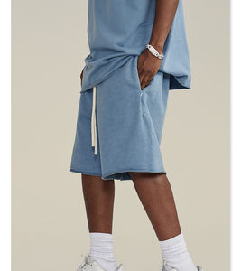 2025 nueva moda al por mayor pantalones cortos deportivos de Fitness para hombres pantalones cortos de chándal de lana de algodón estampados - Product Image 1